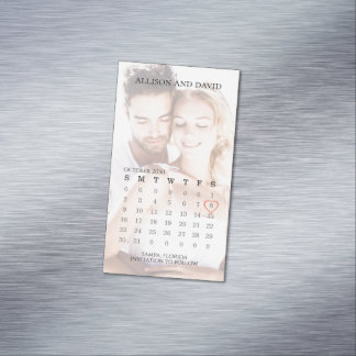 Calendar Simple Trendy Photo Six Row Magnet