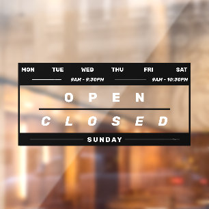 Calendar Style Business Opening Hours Black