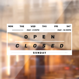 Calendar Style Business Opening Hours White