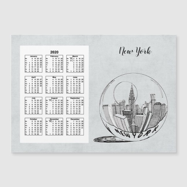 Calendar Travel City Full Year 2020 (Front)