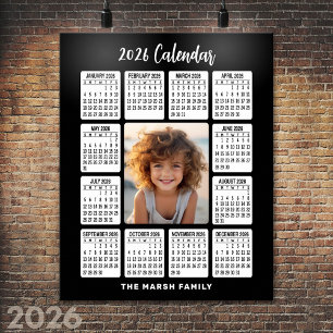 Calendar - Vertical Photo in the Centre black Poster