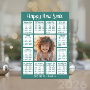 Calendar - Vertical Photo in the Centre Holiday Card