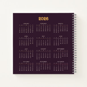 Calendar Welcome 2026 Happy New Year Notebook