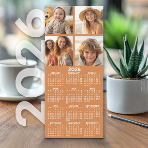 Calendar with 4 Photo Collage - Warm Caramel Card