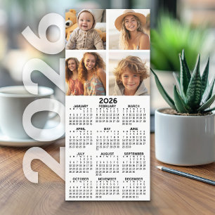 Calendar with 4 Photo Collage - White - Card