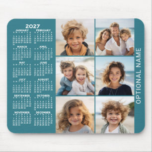 Calendar with 6 Photo Collage Mouse Pad