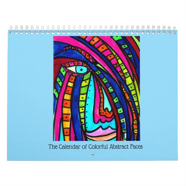 Calendar with Colourful Abstract Faces (Cover)