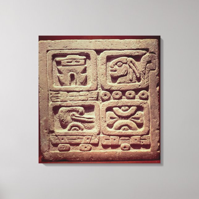 Calendar with four glyphs, Toltec Canvas Print (Front)