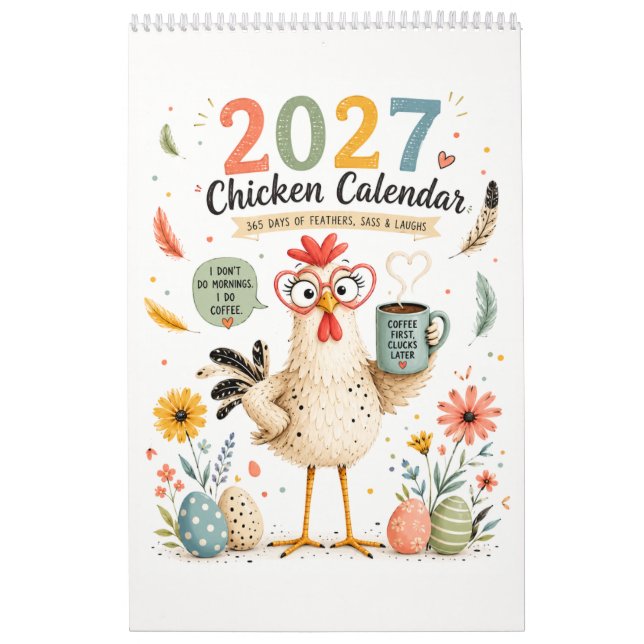 Calendar with funny chicken (Cover)