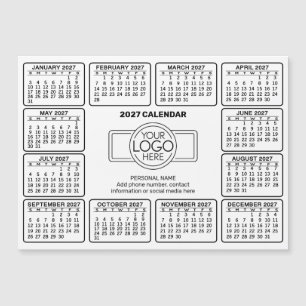 Calendar with logo Contact Information Magnet