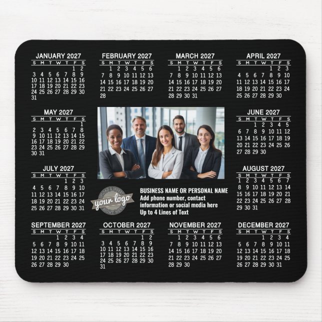 Calendar with logo Contact Information Magnet Mouse Pad (Front)