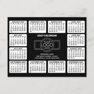 Calendar with logo Contact Information Postcard