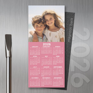 Calendar with Photo Collage - Pink Magnet