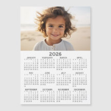 Calendar with Photo - Full Year Magnetic Card