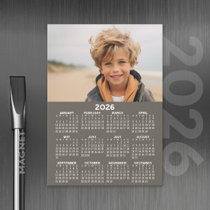 Calendar with Photo - Full Year Magnetic Card