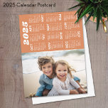 Calendar with Photo Full Year View Modern Minimal Postcard<br><div class="desc">A full-year calendar printed on a single postcard offers a concise and visually accessible way to plan and track an entire year at a glance. Laid out in a grid format, with months arranged in rows and columns, it displays all 12 months clearly, making it easy to note important dates,...</div>