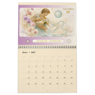 Calendario de Pared del Zodiaco Art Nouveau 2027 Calendar