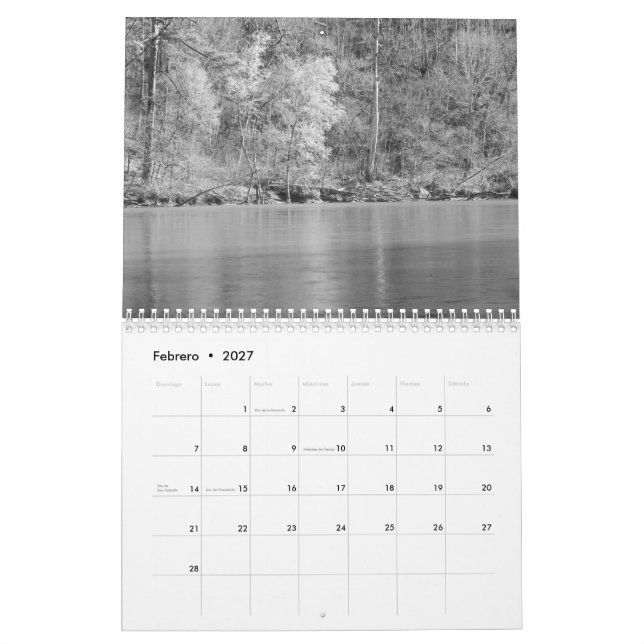 Calendario fotos de naturaleza en blanco y negro calendar (Feb 2027)