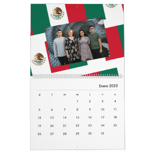 Calendario Personalizado Bandera de Mexico 2026 Calendar