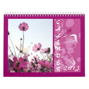 Calender 2013 pink beautiful flowers calendar