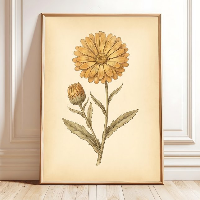 Calendula Flower Art Canvas Print (Creator Uploaded)