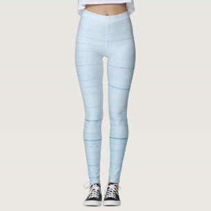 Calendula Flowers: Blue Wooden Background Leggings