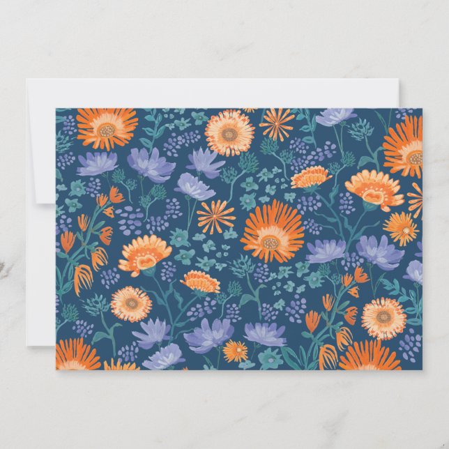 Calendula Hand Painted Floral Design Invitation (Front)