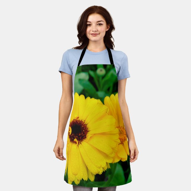 Calendula Officinalis All Over Print Apron (Worn)