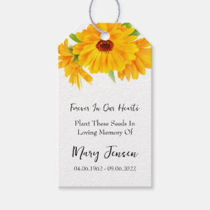 Calendula Seed Packet Memorial Funeral Gift Tags