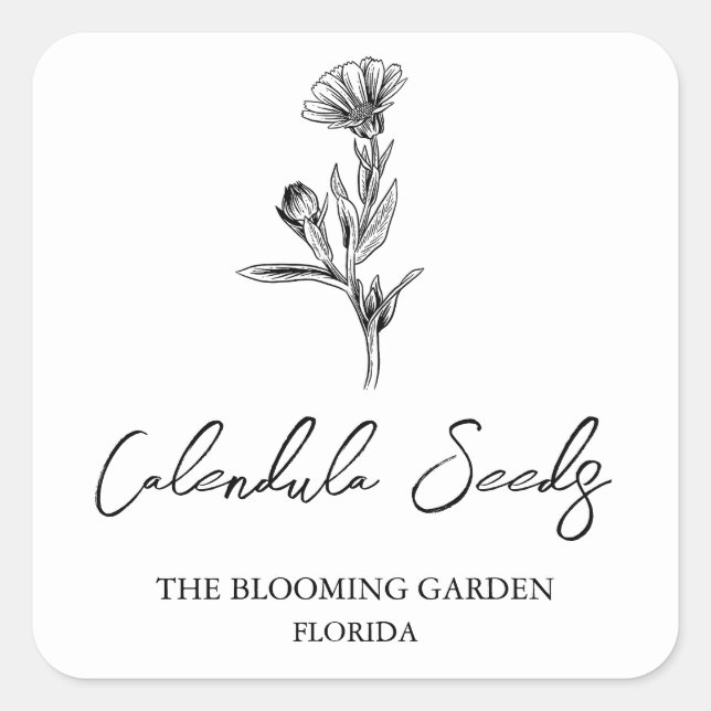 Calendula Seeds label (Front)