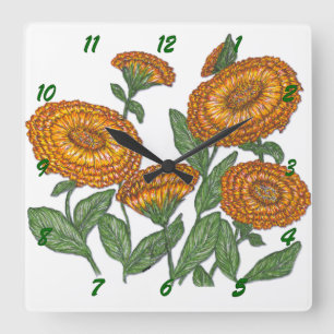 Calendula Square Wall Clock