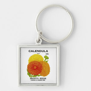 Calendula Vintage Seed Packet Key Ring