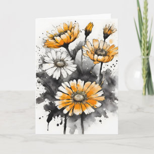 Calendula - Watercolor flowers Card