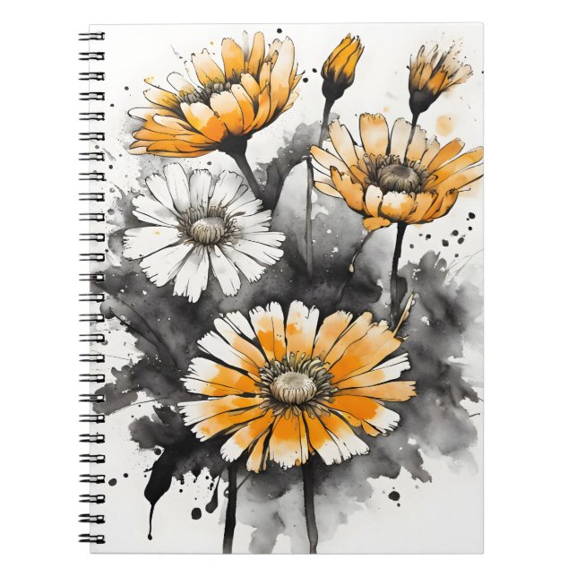 Calendula - Watercolor flowers Notebook (Front)
