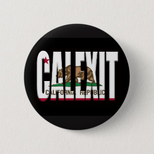 Calexit and California Flag 6 Cm Round Badge