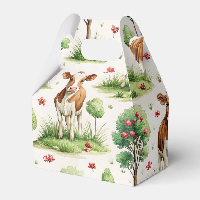 Calf/cow Apple Tree in a Field Favour Box (Front Side)