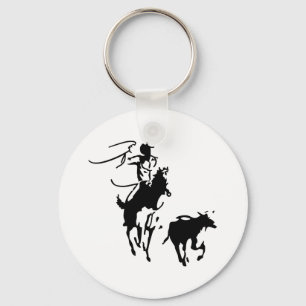 Calf Roping Key Ring