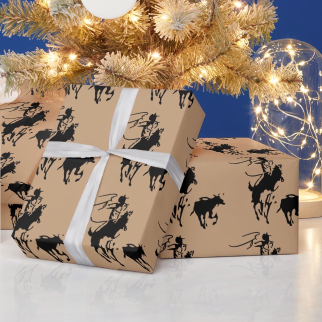 Calf Roping Wrapping Paper (Holidays)