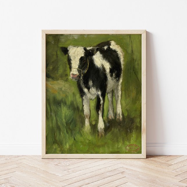 Calf, Spotted Black and White | Geo Poggenbeek Poster (Creator Uploaded)