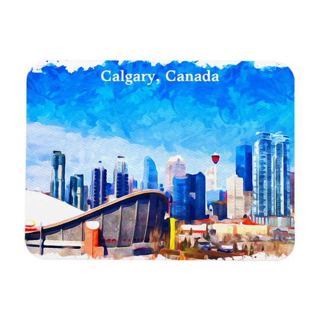 Calgary Alberta Canada Panorama View Magnet (Horizontal)