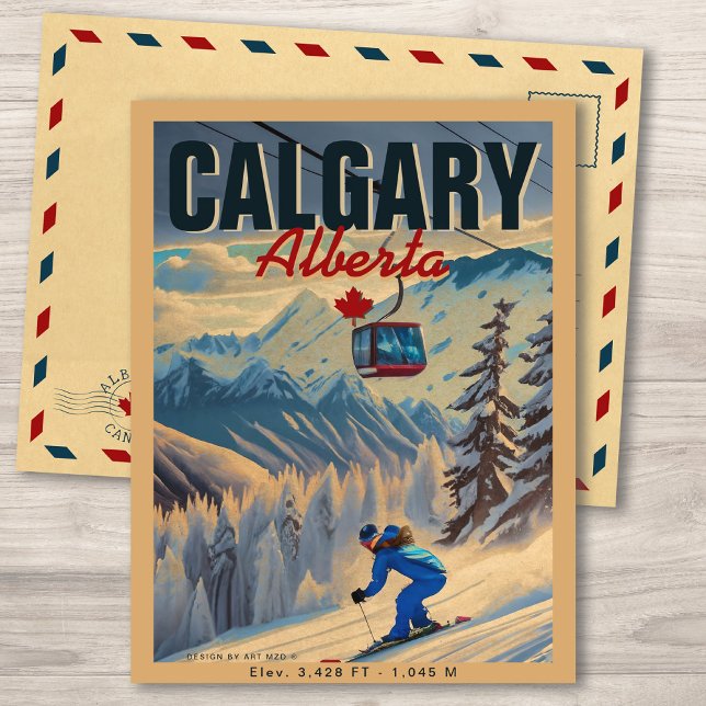 Calgary Alberta Canada Skiing Souvenirs 1950s Postcard (Creator Uploaded)