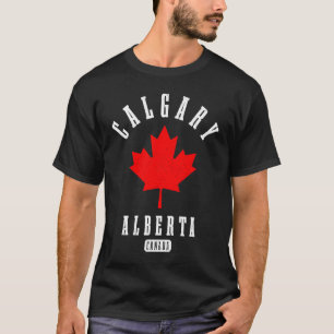 Calgary Alberta Canada Vintage Pride Canadian Flag T-Shirt