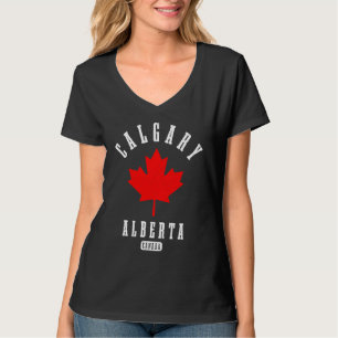 Calgary Alberta Canada Vintage Pride Canadian Flag T-Shirt