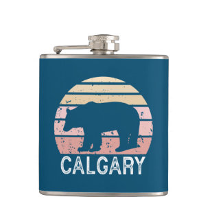 Calgary Alberta Retro Bear Hip Flask