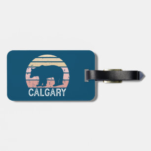 Calgary Alberta Retro Bear Luggage Tag