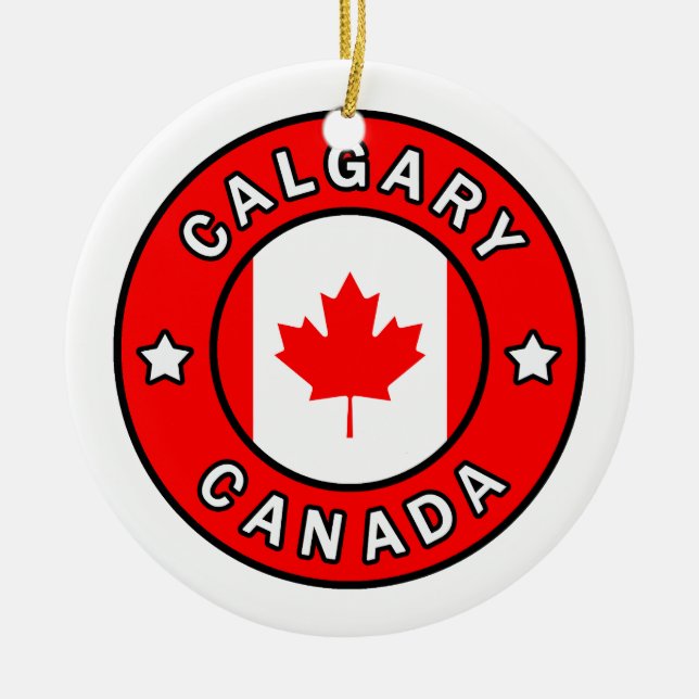 Calgary Canada Ceramic Tree Decoration (Front)