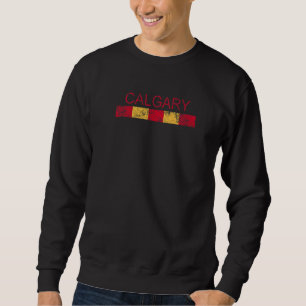 Calgary Canada Retro Vintage Weathered Throwback Sweatshirt