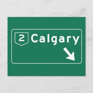 Calgary, Canada Road Sign Postcard