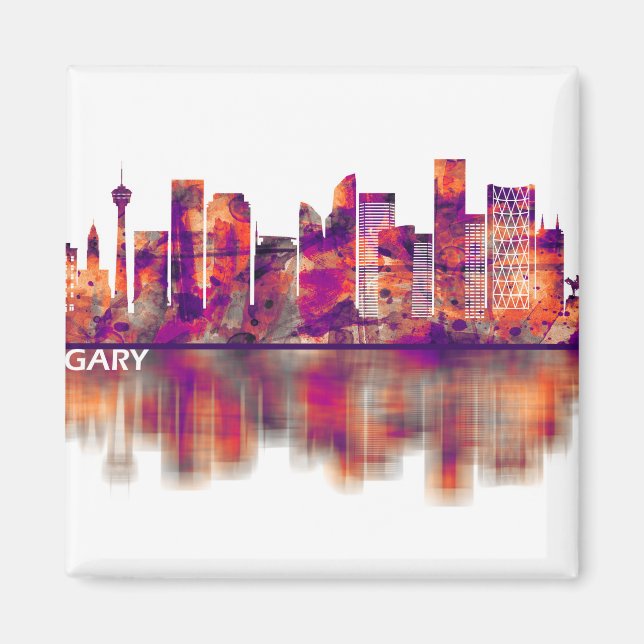 Calgary Canada Skyline Magnet (Front)
