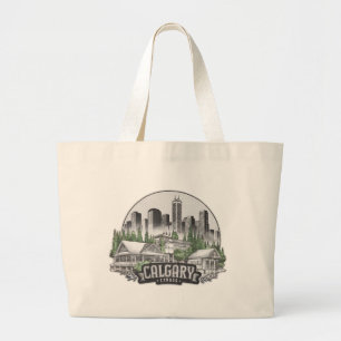 Calgary City Canada USA Large Tote Bag